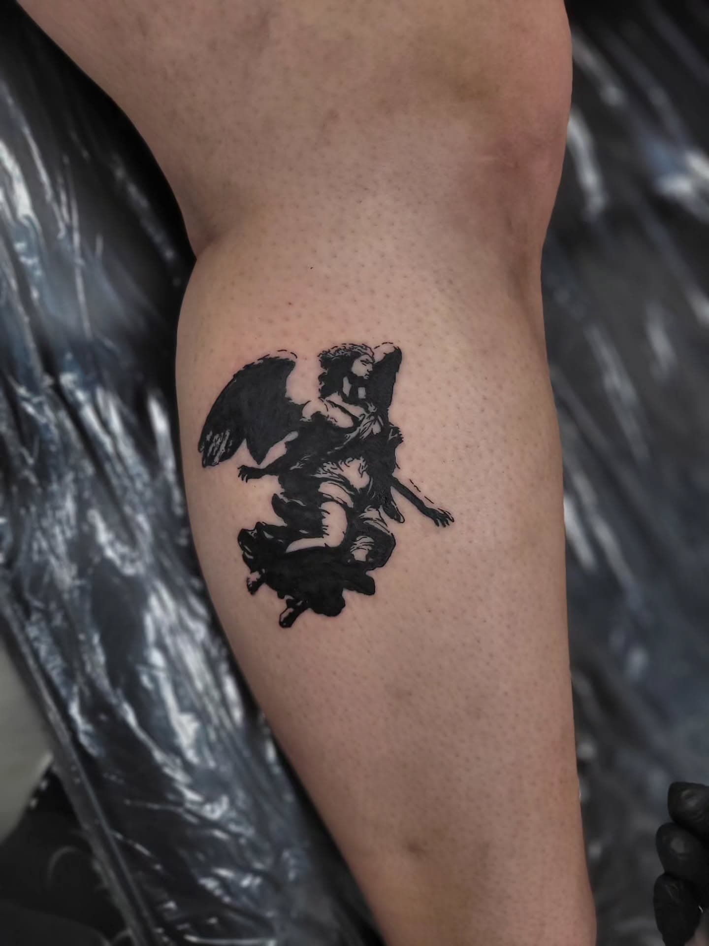 Fallen — Dark realism tattoo by Bash
