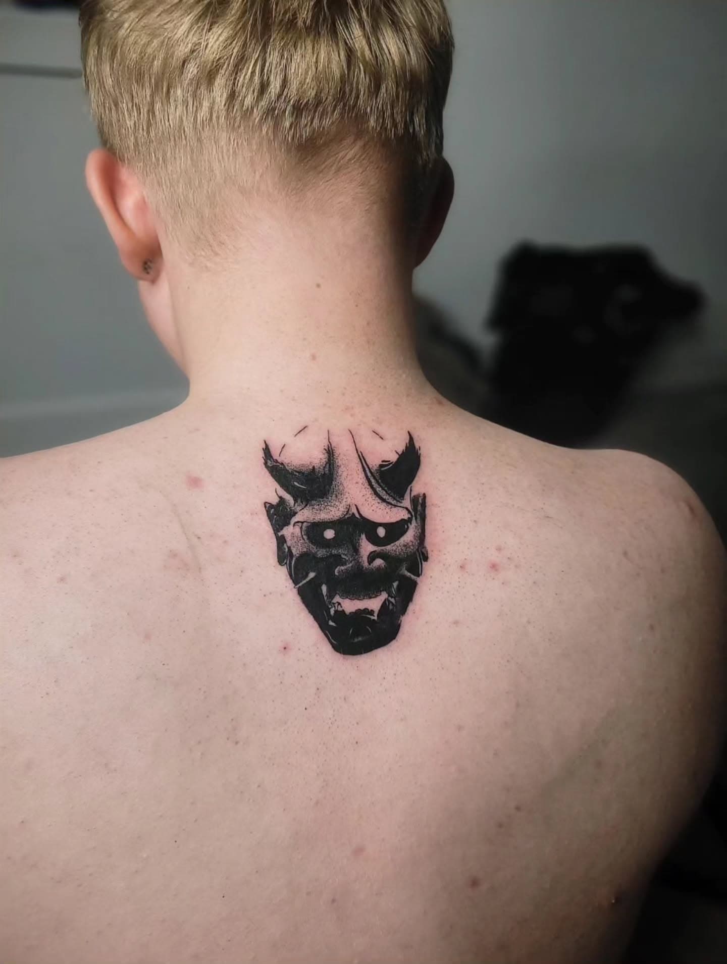 Oni — Dark realism tattoo by Bash